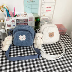 Sweet Bear Fur Crossbody Bag for Women