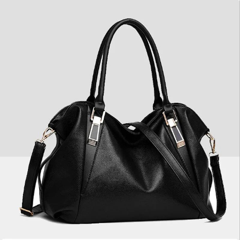 Women's Shoulder Bag Casual Tote PU Leather Handbag Double Arrow Solid Bag