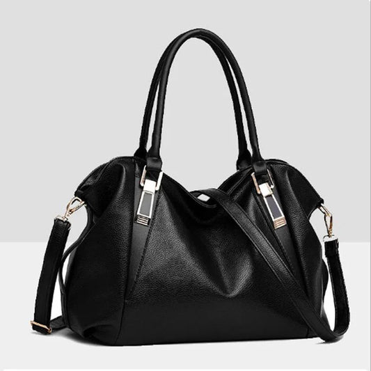 Women's Shoulder Bag Casual Tote PU Leather Handbag Double Arrow Solid Bag