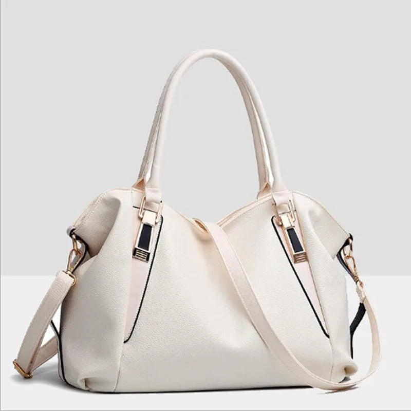 Women's Shoulder Bag Casual Tote PU Leather Handbag Double Arrow Solid Bag