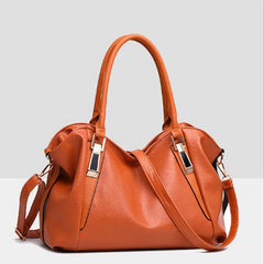 Women's Shoulder Bag Casual Tote PU Leather Handbag Double Arrow Solid Bag