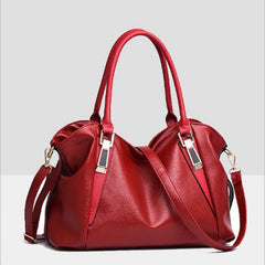 Women's Shoulder Bag Casual Tote PU Leather Handbag Double Arrow Solid Bag