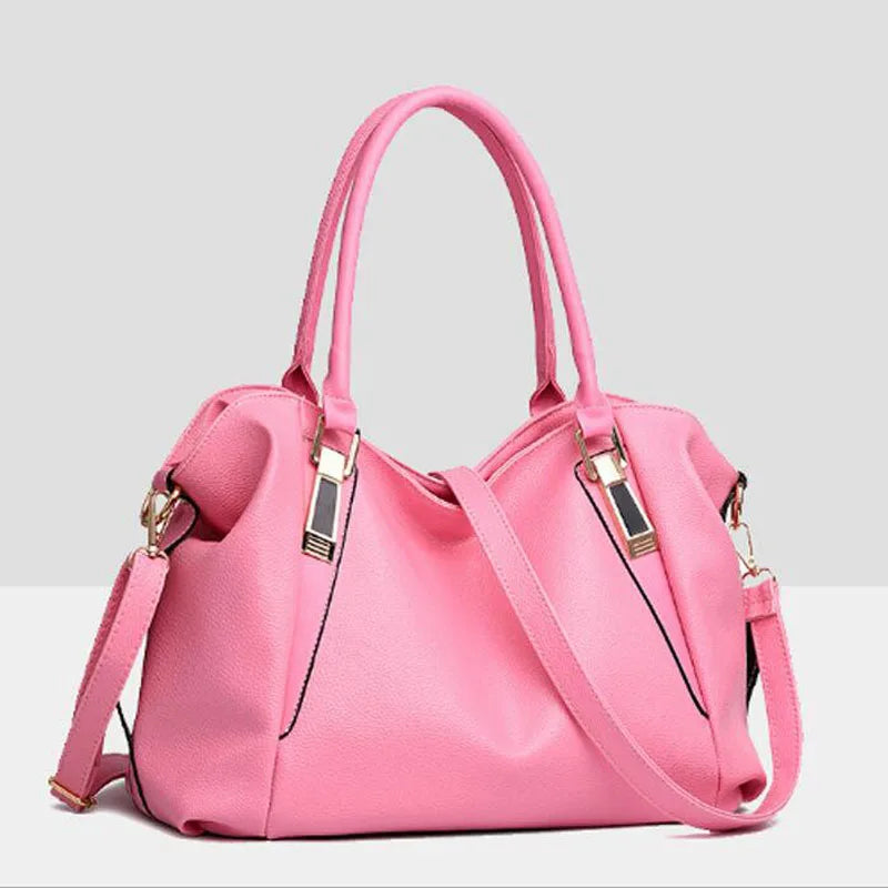 Women's Shoulder Bag Casual Tote PU Leather Handbag Double Arrow Solid Bag