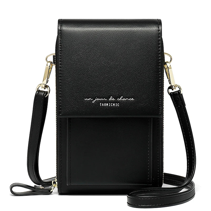 Women's PU Leather Touch Flap Crossbody Bag