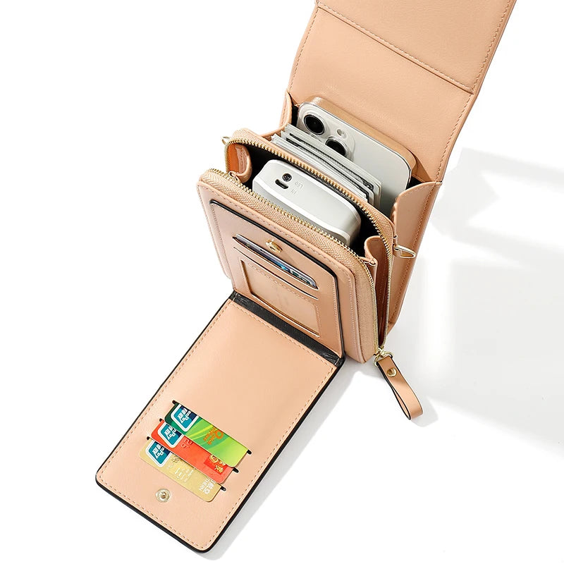 Women's PU Leather Touch Flap Crossbody Bag