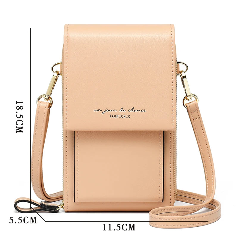 Women's PU Leather Touch Flap Crossbody Bag