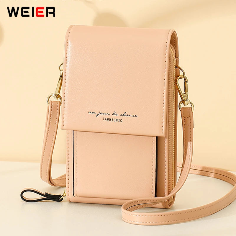 Women's PU Leather Touch Flap Crossbody Bag