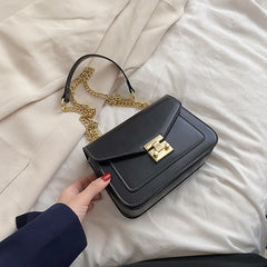 Chain Leather Shoulder Messenger Bag for Women, Summer Square Handbag