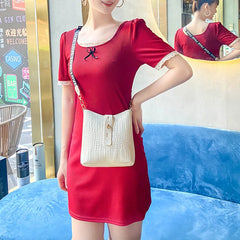 Crocodile Pattern Bucket Purse Women Shoulder Crossbody Bag