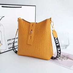 Crocodile Pattern Bucket Purse Women Shoulder Crossbody Bag