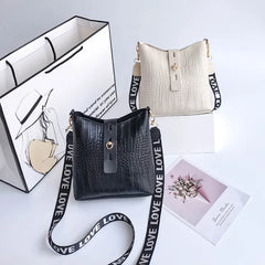Crocodile Pattern Bucket Purse Women Shoulder Crossbody Bag