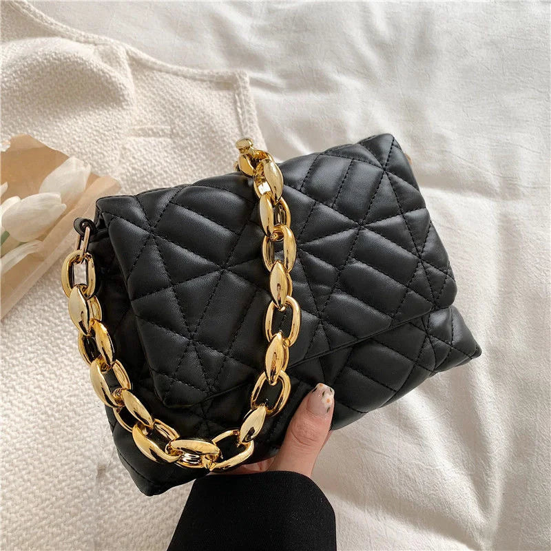 Small Retro Women's Portable Chain Bag Texture Messenger Bags