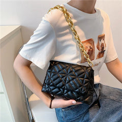 Small Retro Women's Portable Chain Bag Texture Messenger Bags