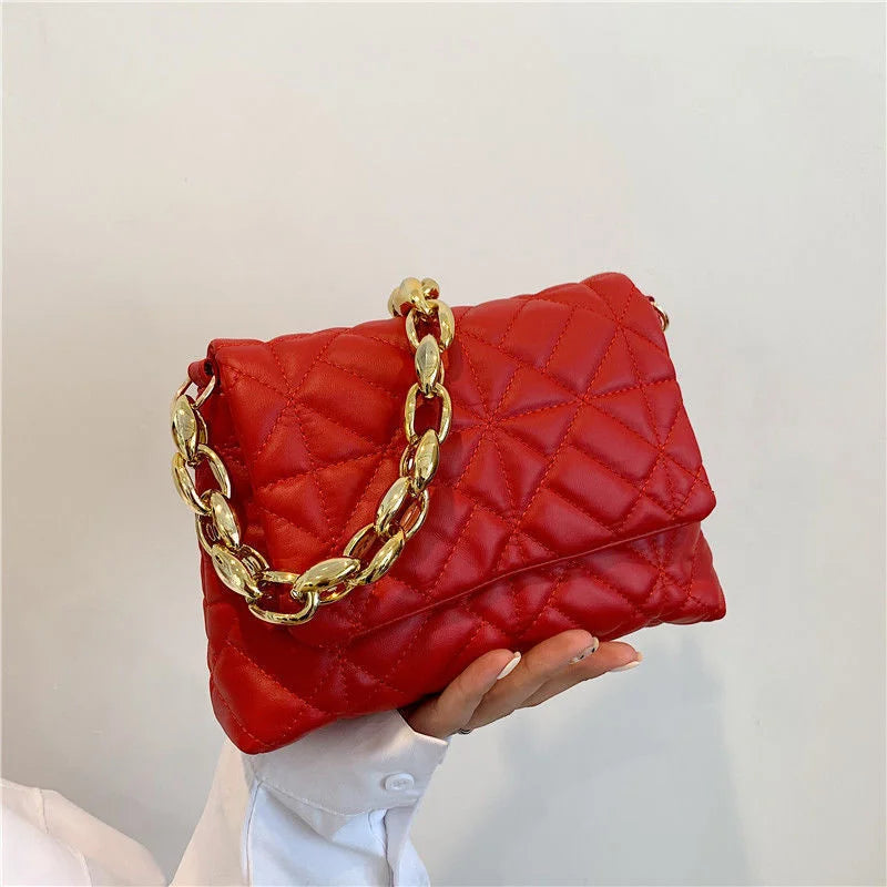Small Retro Women's Portable Chain Bag Texture Messenger Bags