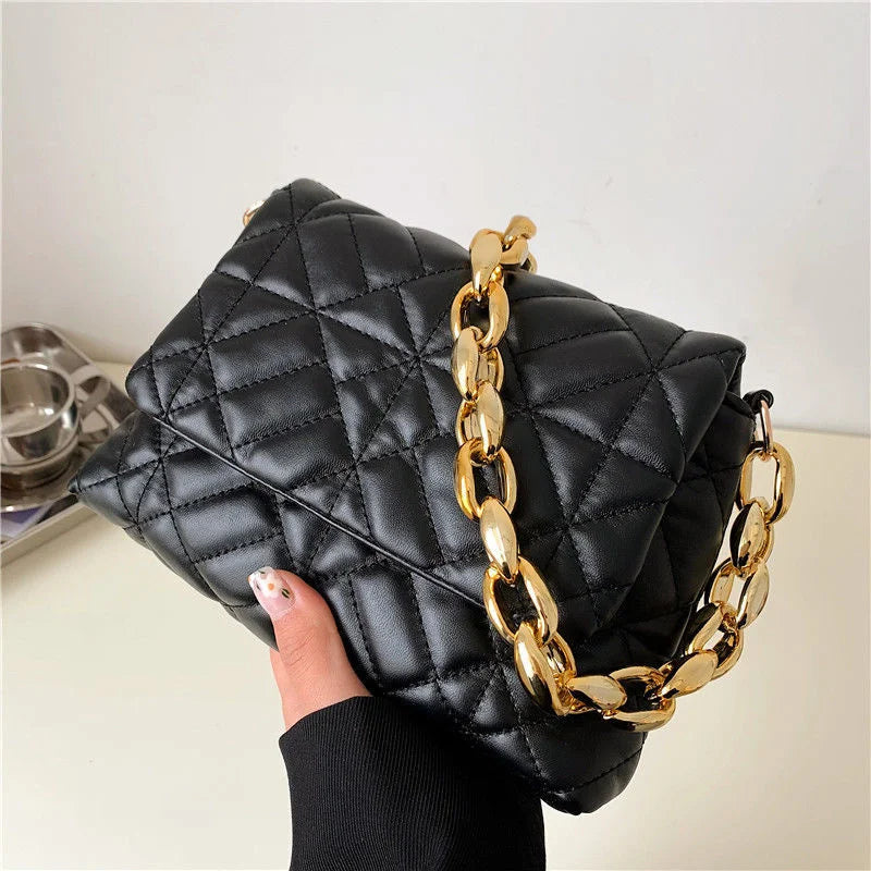 Small Retro Women's Portable Chain Bag Texture Messenger Bags