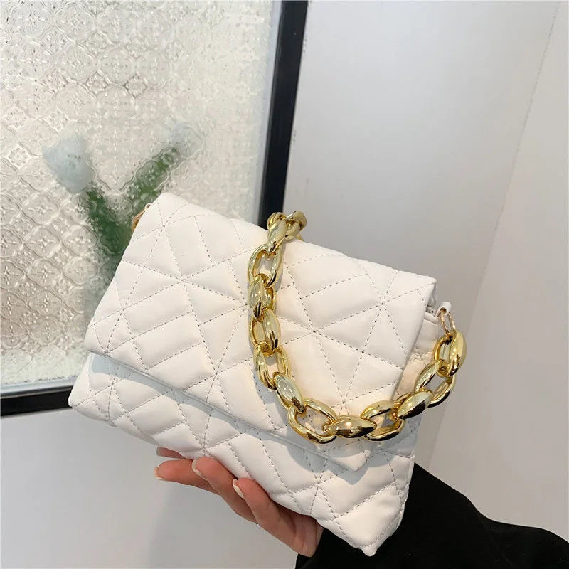Small Retro Women's Portable Chain Bag Texture Messenger Bags