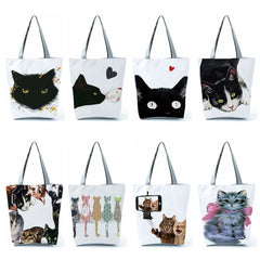 Cat Watercolor Eco Tote Bag for Women - Customize Painting Print
