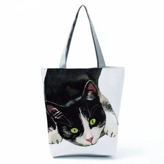 Cat Watercolor Eco Tote Bag for Women - Customize Painting Print