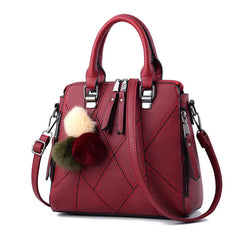 Women Handbags Office Tote Bag Girls Pompon Handbag