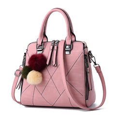 Women Handbags Office Tote Bag Girls Pompon Handbag