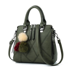 Women Handbags Office Tote Bag Girls Pompon Handbag