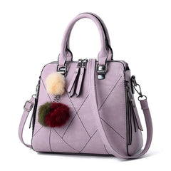 Women Handbags Office Tote Bag Girls Pompon Handbag