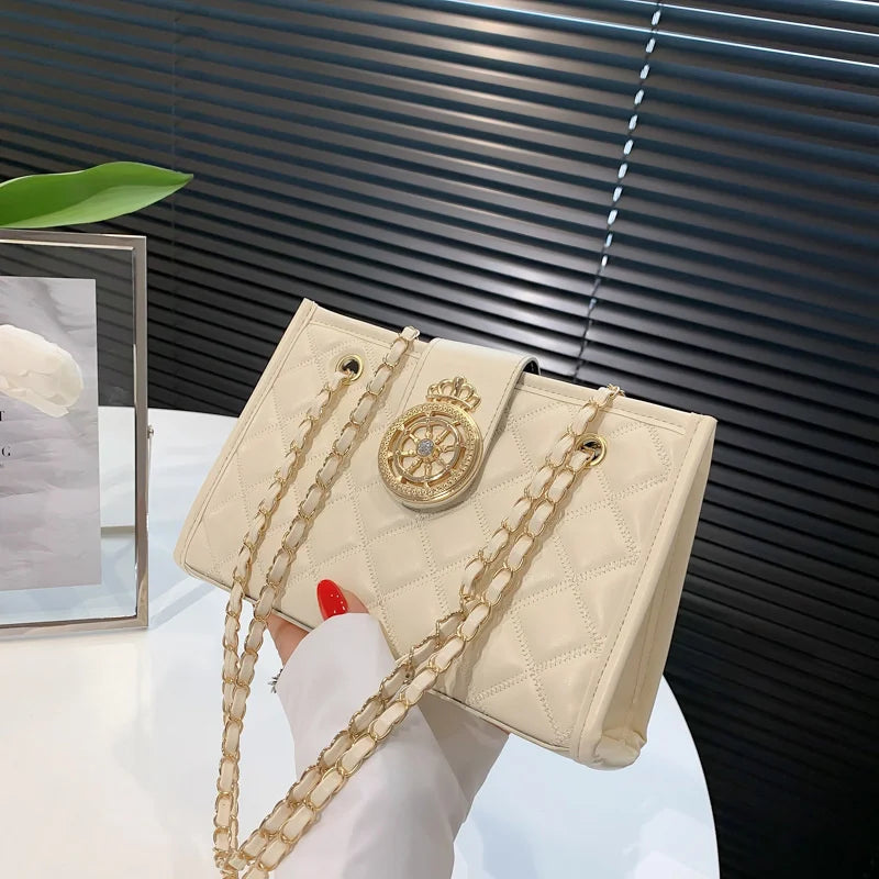 Fashion Lingge Single Shoulder Tote Bag