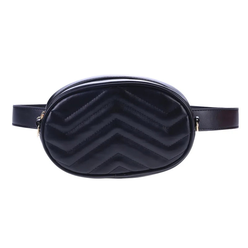 Quilted Waist Bag Vintage Shoulder Bag Leather Belt Bags