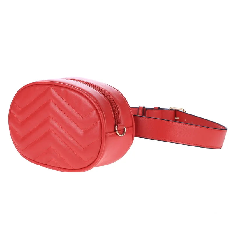Quilted Waist Bag Vintage Shoulder Bag Leather Belt Bags
