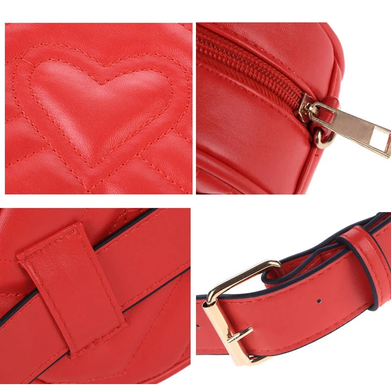 Quilted Waist Bag Vintage Shoulder Bag Leather Belt Bags