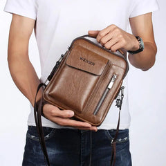 Vintage Leather Messenger Bag for Men Business Bolso Hombre