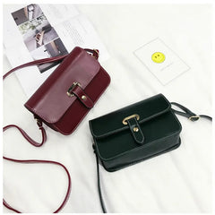 Retro Female Shoulder Bag Wild Belt Buckle Small Square Bag