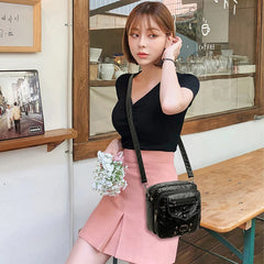Women's Crossbody Shoulder Bag Flap Leather Mini Waist Bag