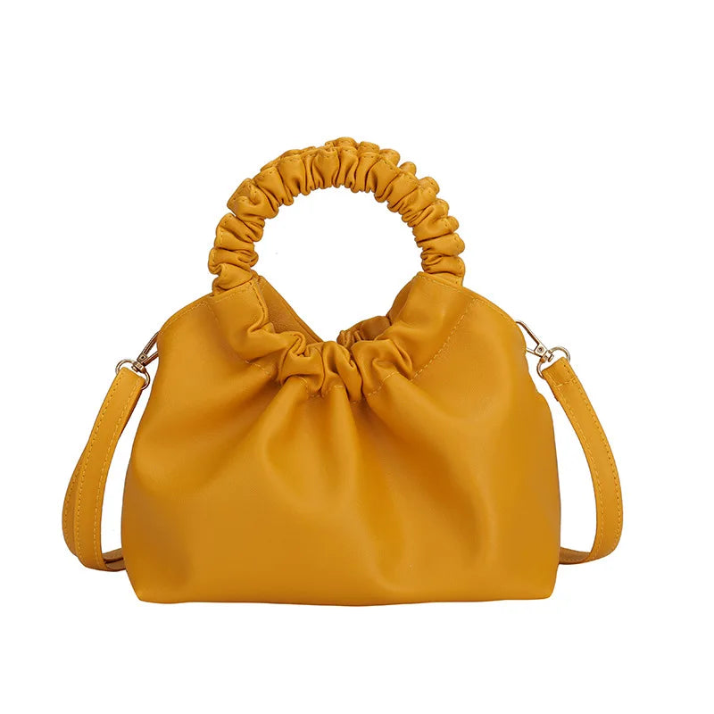 Women's Fold Buckle Shoulder Bag Messenger Bag PU Leather Handbags