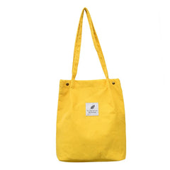 Corduroy Shoulder Bag Handbag Tote Eco-Friendly