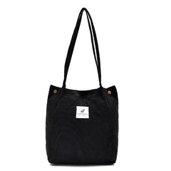Corduroy Casual Tote Handbag, Shoulder Bag