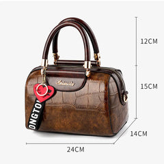 Women's Crocodile Shoulder Bag PU Leather Crossbody Handbag Tote