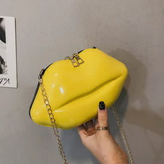 Personality Lip Shoulder Bag Wild Zipper Lady Messenger Bag Chain Ladies