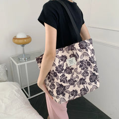 Retro Canvas Tote Shoulder Bag Large Capacity for Women