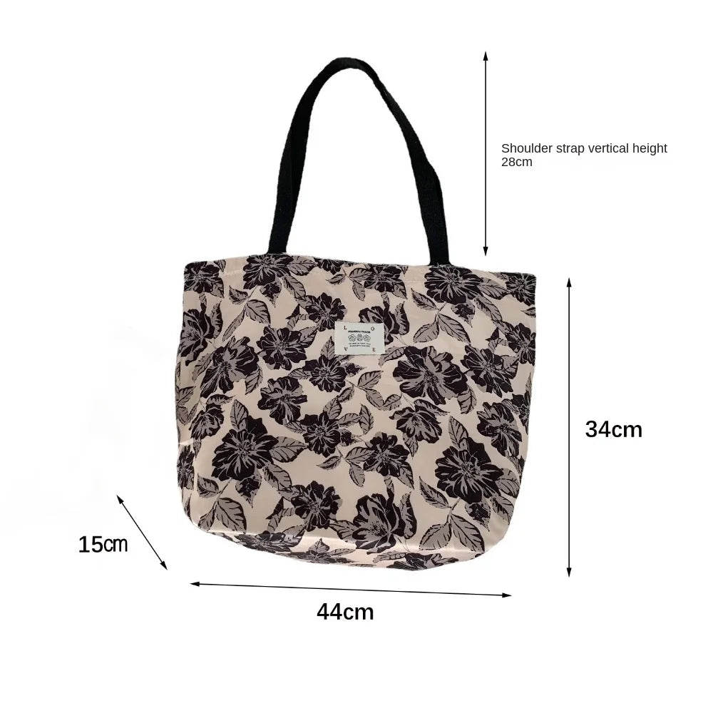 Retro Canvas Tote Shoulder Bag Large Capacity for Women