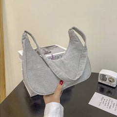 Corduroy Shoulder Bag for Women, Autumn/Winter Style, Casual Female Underarm Bag