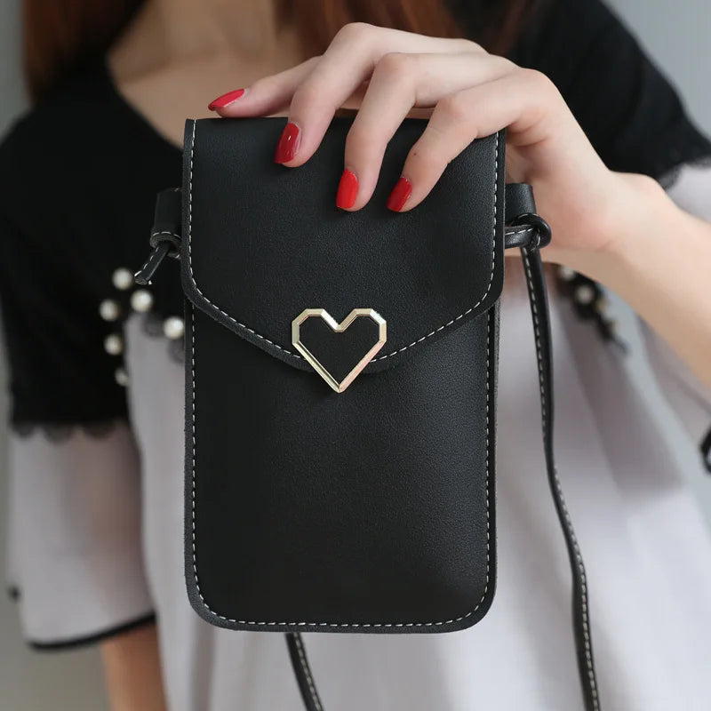 Women's Touch Screen Cell Phone Purse Shoulder Bag, PU Leather Crossbody Handbag