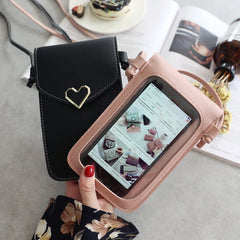 Women's Touch Screen Cell Phone Purse Shoulder Bag, PU Leather Crossbody Handbag