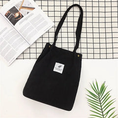 Corduroy Shoulder Bag Women Casual Tote Handbag
