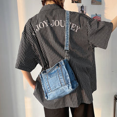 Denim Handbags Shoulder Messenger Bag Shopping Bags Y2K Tote For Girls Students