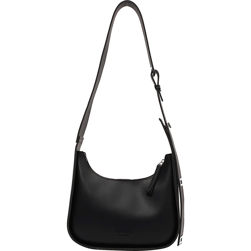 Versatile Women's Retro Shoulder Bag with Wide Strap