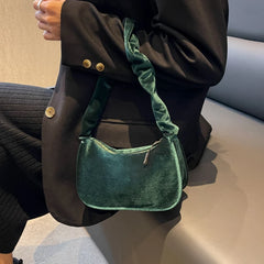 Plush Bag Retro Style Single Shoulder Underarm Bag for Women