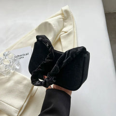 Plush Bag Retro Style Single Shoulder Underarm Bag for Women