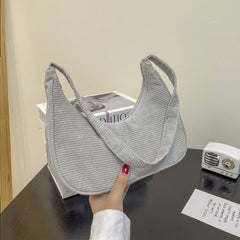 Corduroy Shoulder Bag Autumn Winter Style Women's Underarm Bag