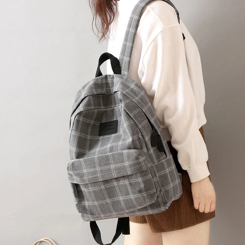 Women's Lattice Backpack High Capacity Mochila Bolsa